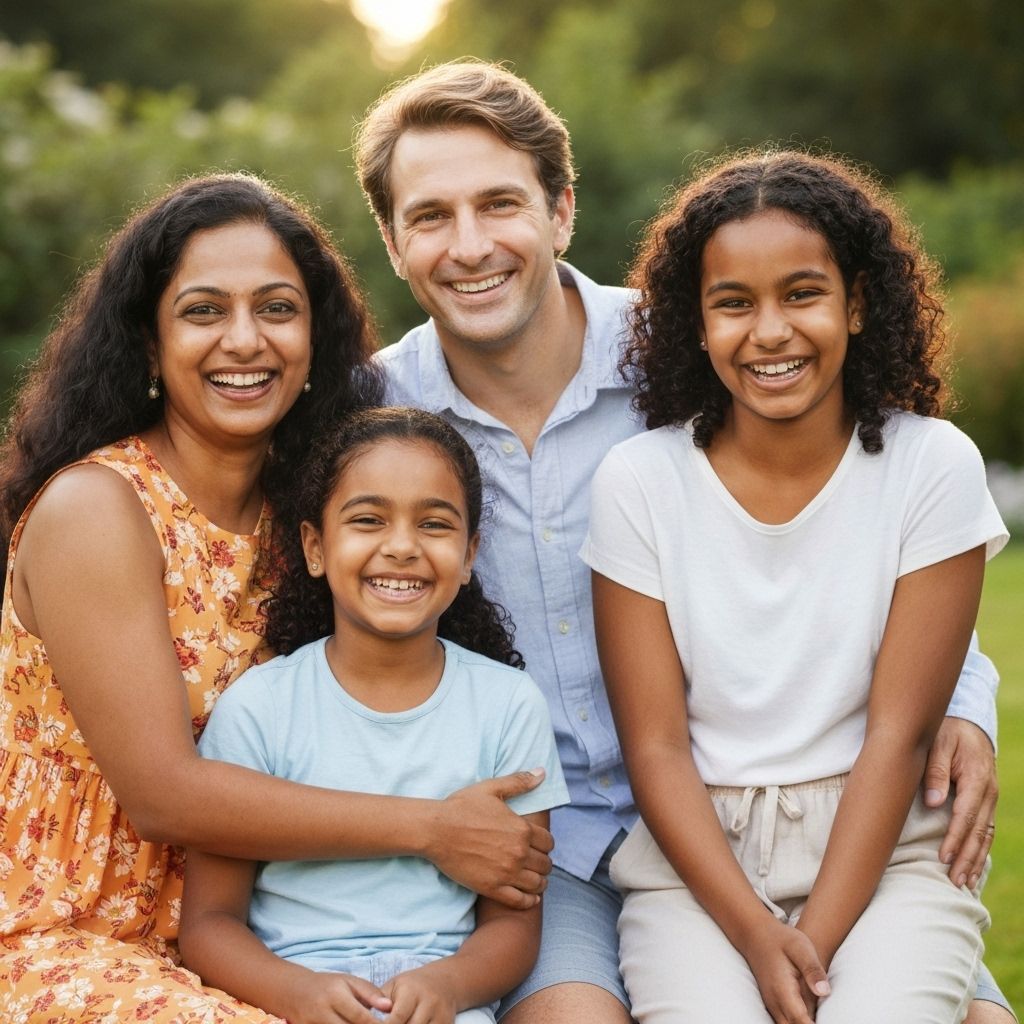 Familia feliz protegida con seguros